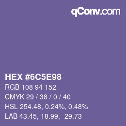Color code: HEX #6C5E98 | qconv.com