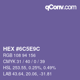 Color code: HEX #6C5E9C | qconv.com