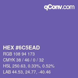 Color code: HEX #6C5EAD | qconv.com