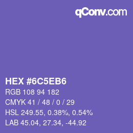 颜色代码: HEX #6C5EB6 | qconv.com
