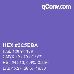 Código de color: HEX #6C5EBA | qconv.com