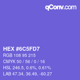 Color code: HEX #6C5FD7 | qconv.com