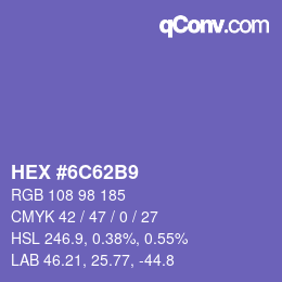 Color code: HEX #6C62B9 | qconv.com