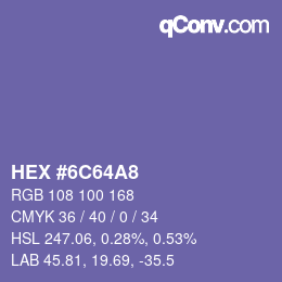 Color code: HEX #6C64A8 | qconv.com