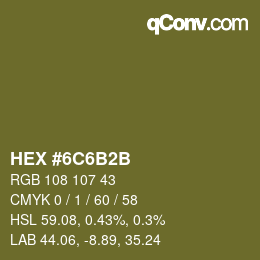 Color code: HEX #6C6B2B | qconv.com