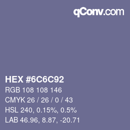 Color code: HEX #6C6C92 | qconv.com