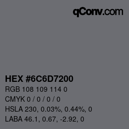 Color code: HEX #6C6D7200 | qconv.com