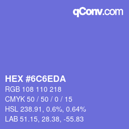 Color code: HEX #6C6EDA | qconv.com