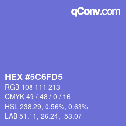 Código de color: HEX #6C6FD5 | qconv.com