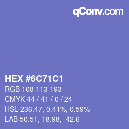 Color code: HEX #6C71C1 | qconv.com