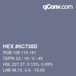 Color code: HEX #6C738D | qconv.com