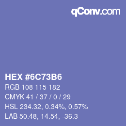 カラーコード: HEX #6C73B6 | qconv.com