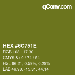 Color code: HEX #6C751E | qconv.com