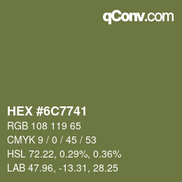 Código de color: HEX #6C7741 | qconv.com