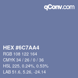 Color code: HEX #6C7AA4 | qconv.com