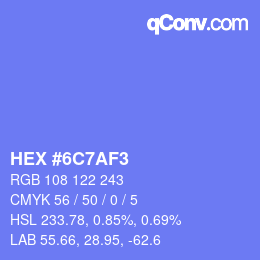 Color code: HEX #6C7AF3 | qconv.com