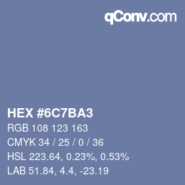 カラーコード: HEX #6C7BA3 | qconv.com