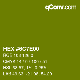 Color code: HEX #6C7E00 | qconv.com