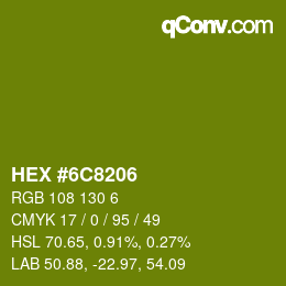 カラーコード: HEX #6C8206 | qconv.com