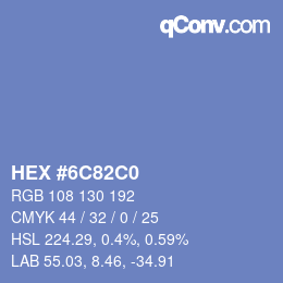 Color code: HEX #6C82C0 | qconv.com