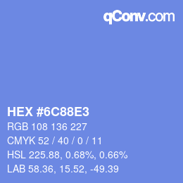 カラーコード: HEX #6C88E3 | qconv.com