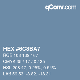 Color code: HEX #6C8BA7 | qconv.com
