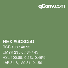 Color code: HEX #6C8C5D | qconv.com