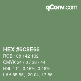 Code couleur: HEX #6C8E66 | qconv.com