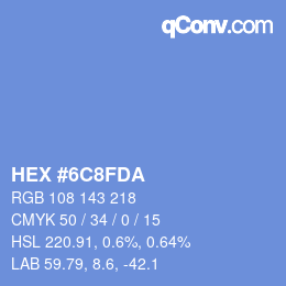 Color code: HEX #6C8FDA | qconv.com