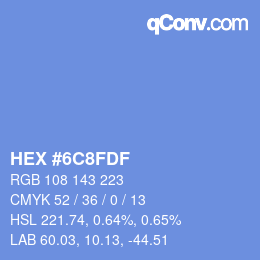 Color code: HEX #6C8FDF | qconv.com