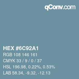 Color code: HEX #6C92A1 | qconv.com