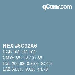 Color code: HEX #6C92A6 | qconv.com