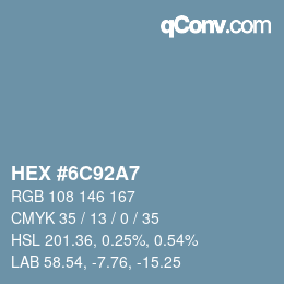 Color code: HEX #6C92A7 | qconv.com