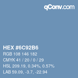 Farbcode: HEX #6C92B6 | qconv.com