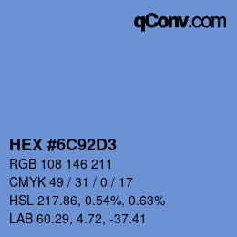 Color code: HEX #6C92D3 | qconv.com