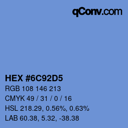 Color code: HEX #6C92D5 | qconv.com