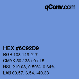 Farbcode: HEX #6C92D9 | qconv.com