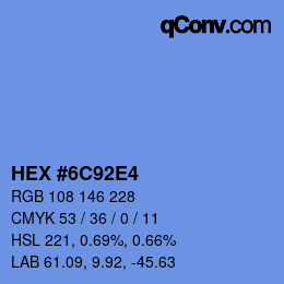 Color code: HEX #6C92E4 | qconv.com