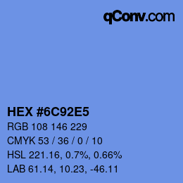 Color code: HEX #6C92E5 | qconv.com