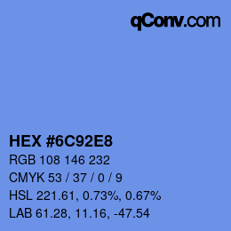 Color code: HEX #6C92E8 | qconv.com