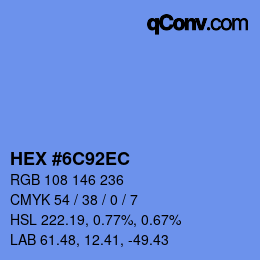 Color code: HEX #6C92EC | qconv.com