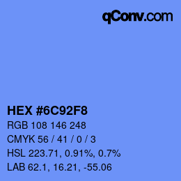 Color code: HEX #6C92F8 | qconv.com