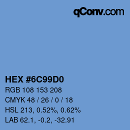 Color code: HEX #6C99D0 | qconv.com