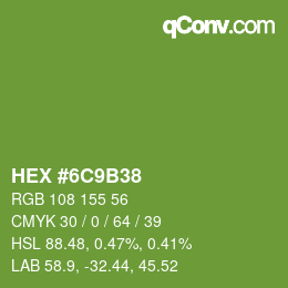 Color code: HEX #6C9B38 | qconv.com