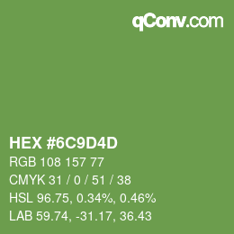 颜色代码: HEX #6C9D4D | qconv.com