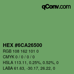 Farbcode: HEX #6CA26500 | qconv.com