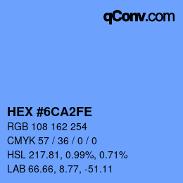 Color code: HEX #6CA2FE | qconv.com