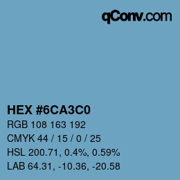 Color code: HEX #6CA3C0 | qconv.com