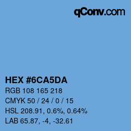 Color code: HEX #6CA5DA | qconv.com
