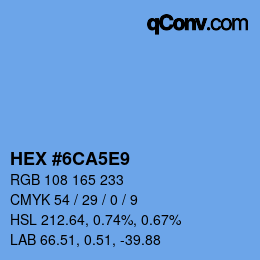 Color code: HEX #6CA5E9 | qconv.com